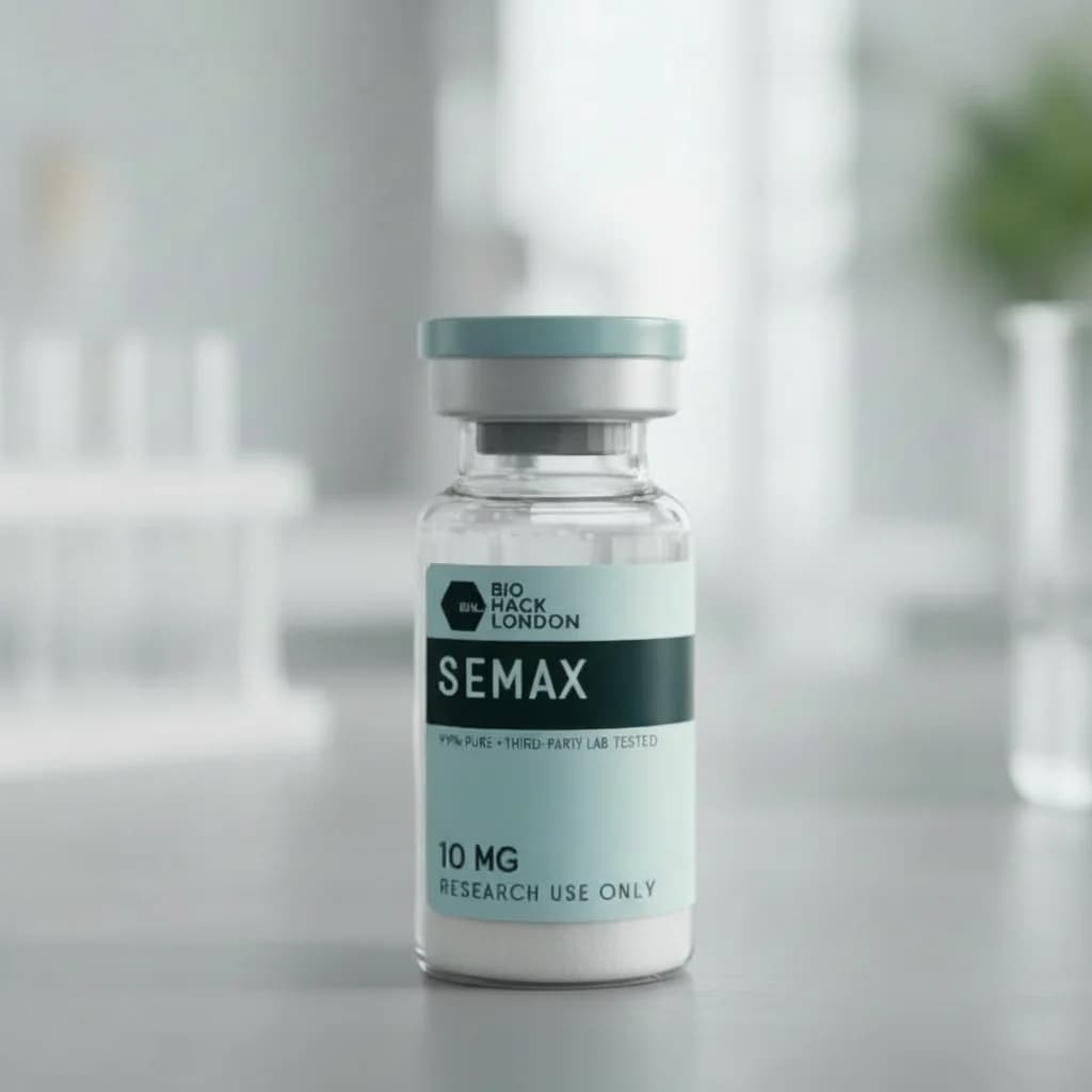 Semax ACTH analogue 10mg research peptide vial by BioHack London – 99% pure